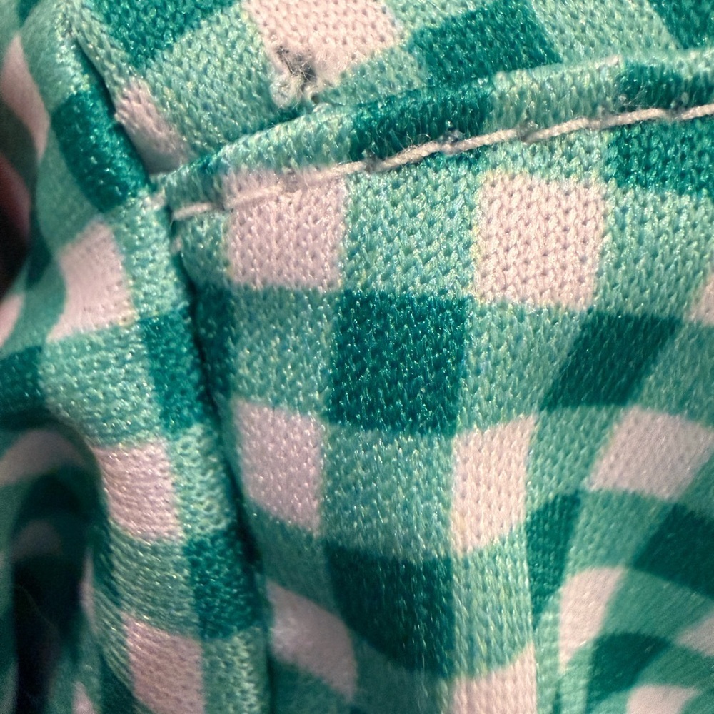 Collars & Co Green Gingham Dress Collar Polo Shirt Small Stretch EUC - Picture 7 of 7